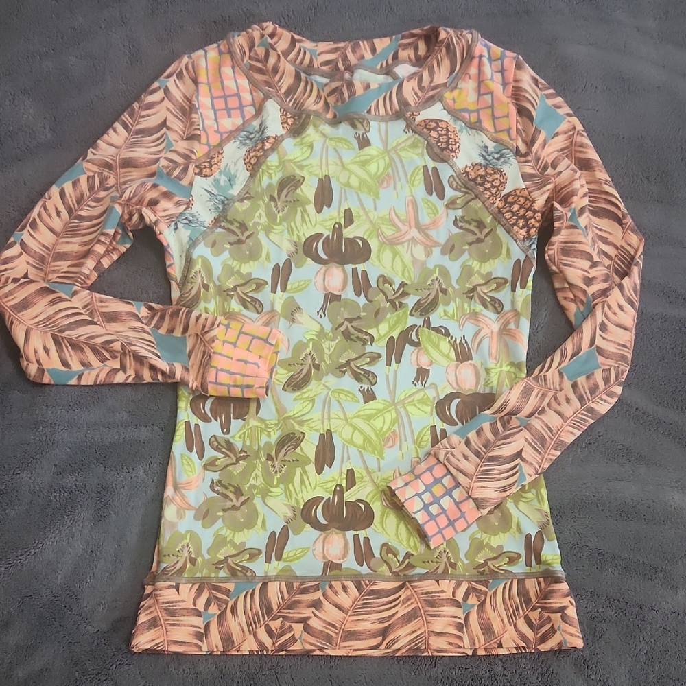 Maaji Leafy Patterned Long Sleeve Coverup